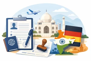Visumformular auf Deutsch für Indien
