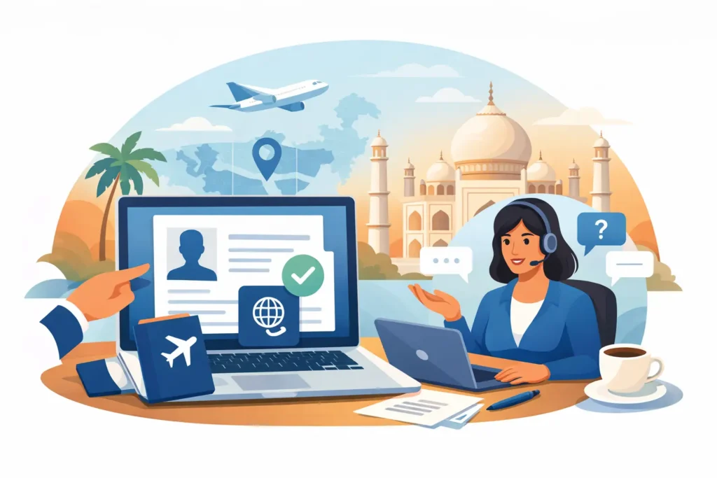 E-Visum mit Support für Indien beantragen
