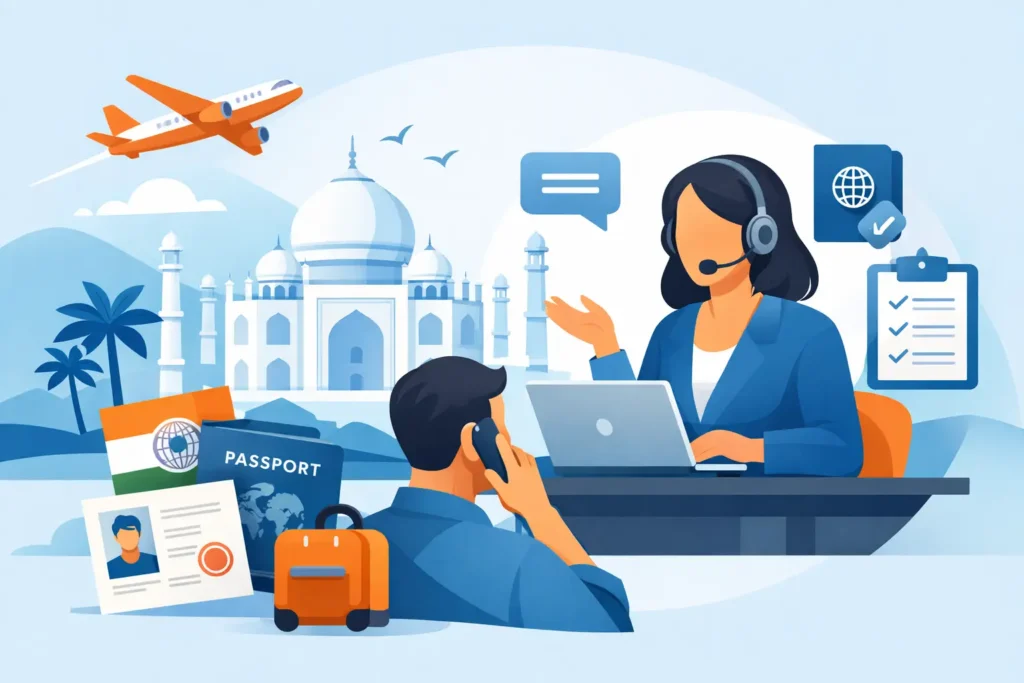 Indien Visum Beantragung mit Telefonservice