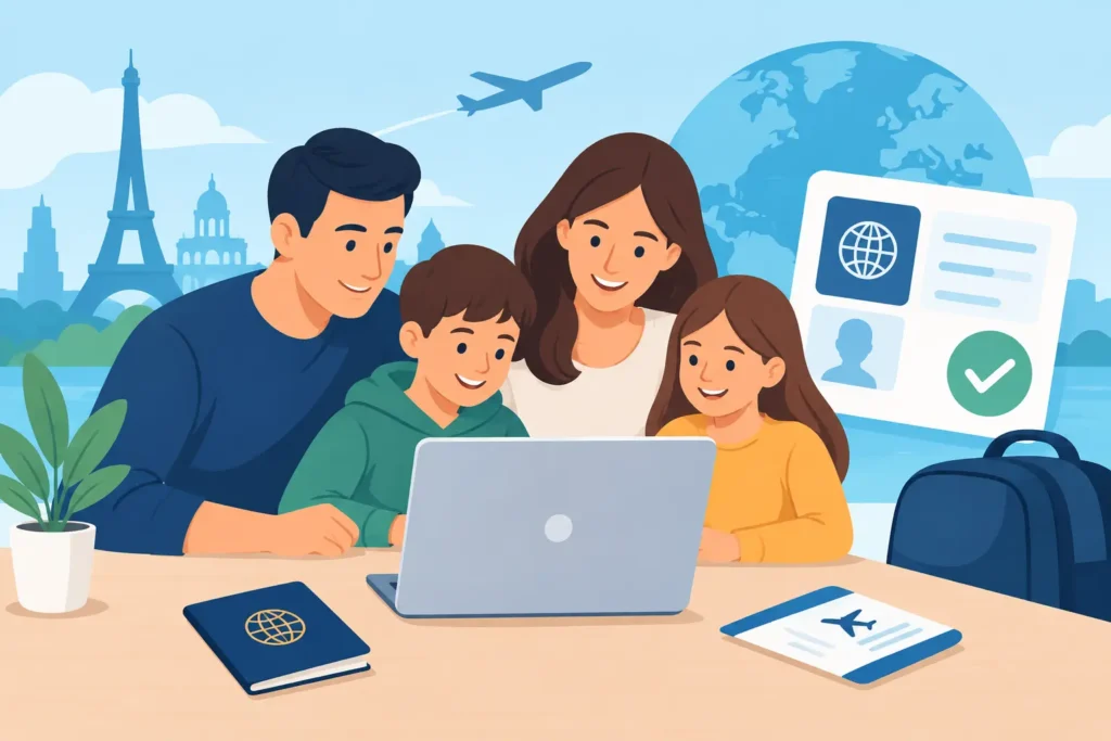 Familienreise E-Visum gemeinsam beantragen